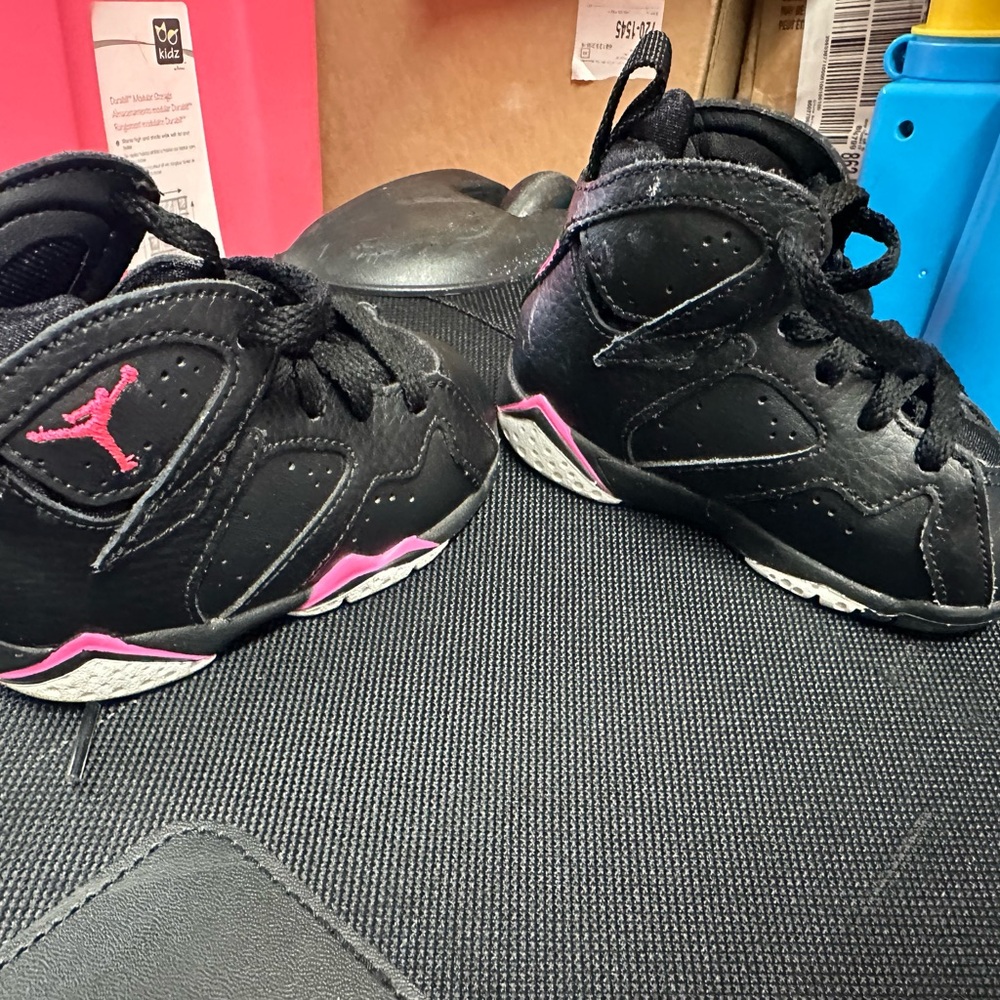 Kids Black and Pink Sneakers